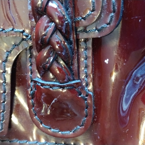 Valentino Garavani Handbag Burgundy patent Leather Braided Handle SOLD SOLD SOLD - Picture 11 of 15